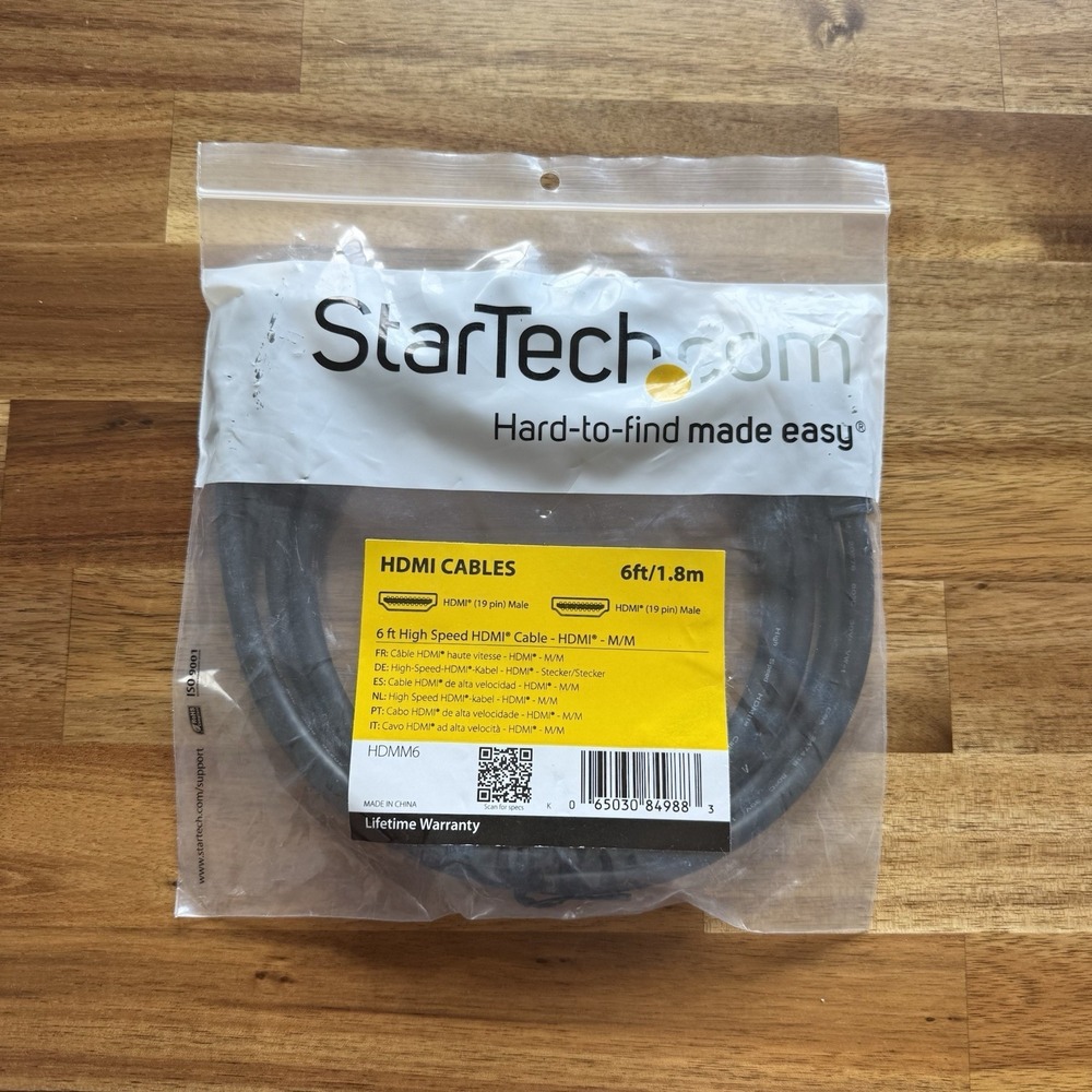 Startech High Speed HDMI Cable 1.8m/6ft HDMI Male‎ to HDMI Male HDMM6
